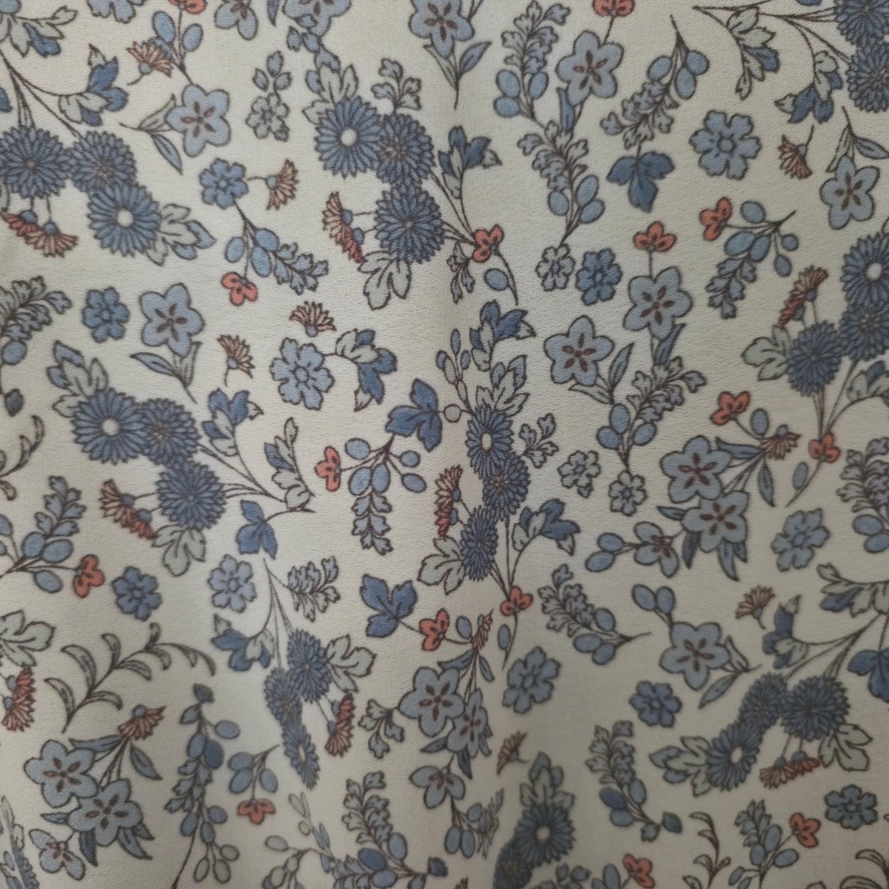 Cece Long Sleeve Maxi Dress Womens Small Blue Floral Ruffle Collar Smocked Waist - Picture 3 of 12